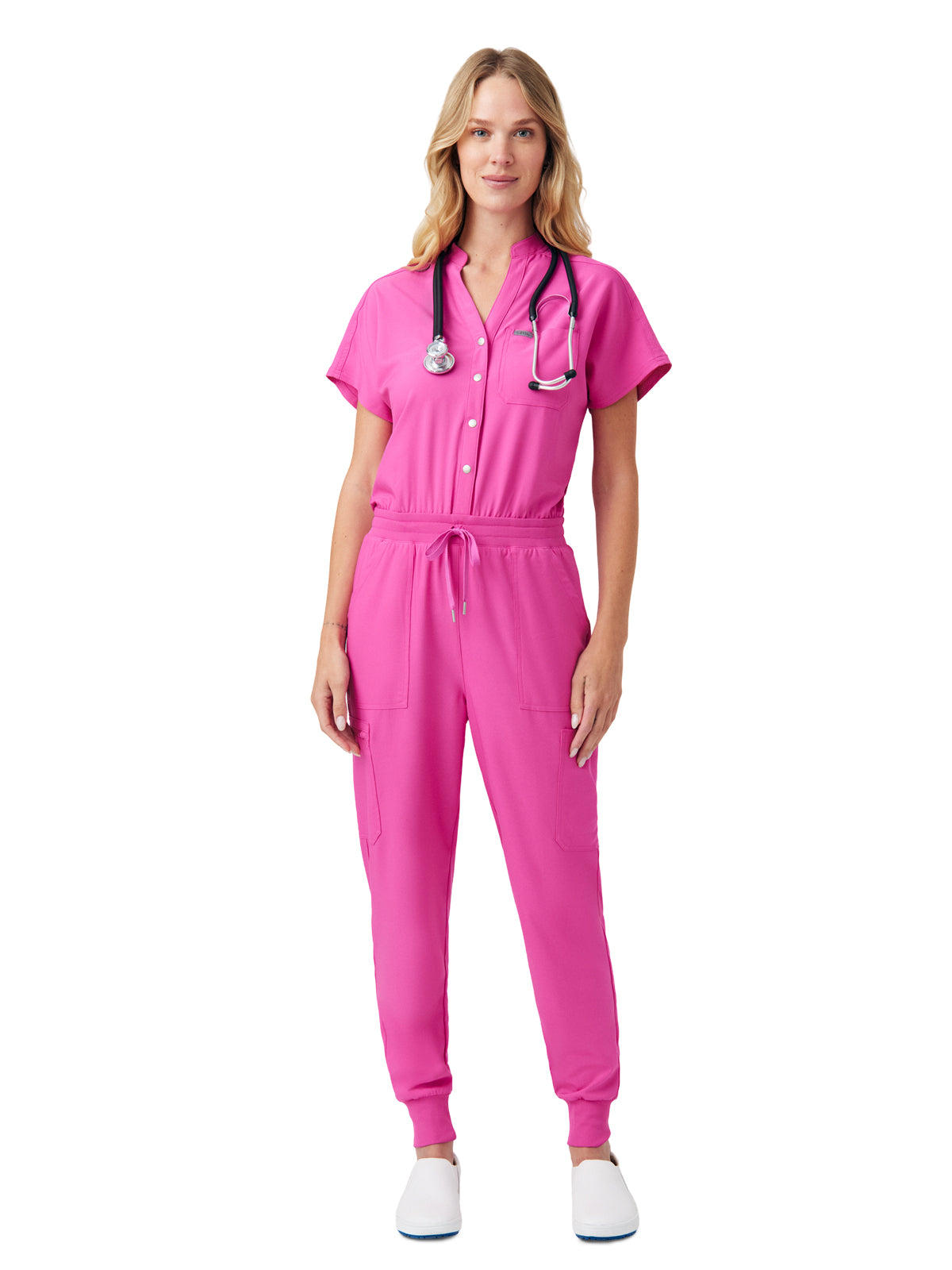 Women's 8-Pocket Cargo Jumpsuit - LO603 - Rose Violet