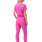 Women's 8-Pocket Cargo Jumpsuit - LO603 - Rose Violet