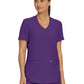 Women's 3-Pocket Rib-Knit Neckline V-Neck Top - LT100 - Eggplant