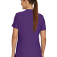Women's 3-Pocket Rib-Knit Neckline V-Neck Top - LT100 - Eggplant