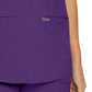 Women's 3-Pocket Rib-Knit Neckline V-Neck Top - LT100 - Eggplant