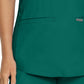 Women's 3-Pocket Rib-Knit Neckline V-Neck Scrub Top