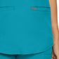 Women's 3-Pocket Rib-Knit Neckline V-Neck Top - LT100 - Teal