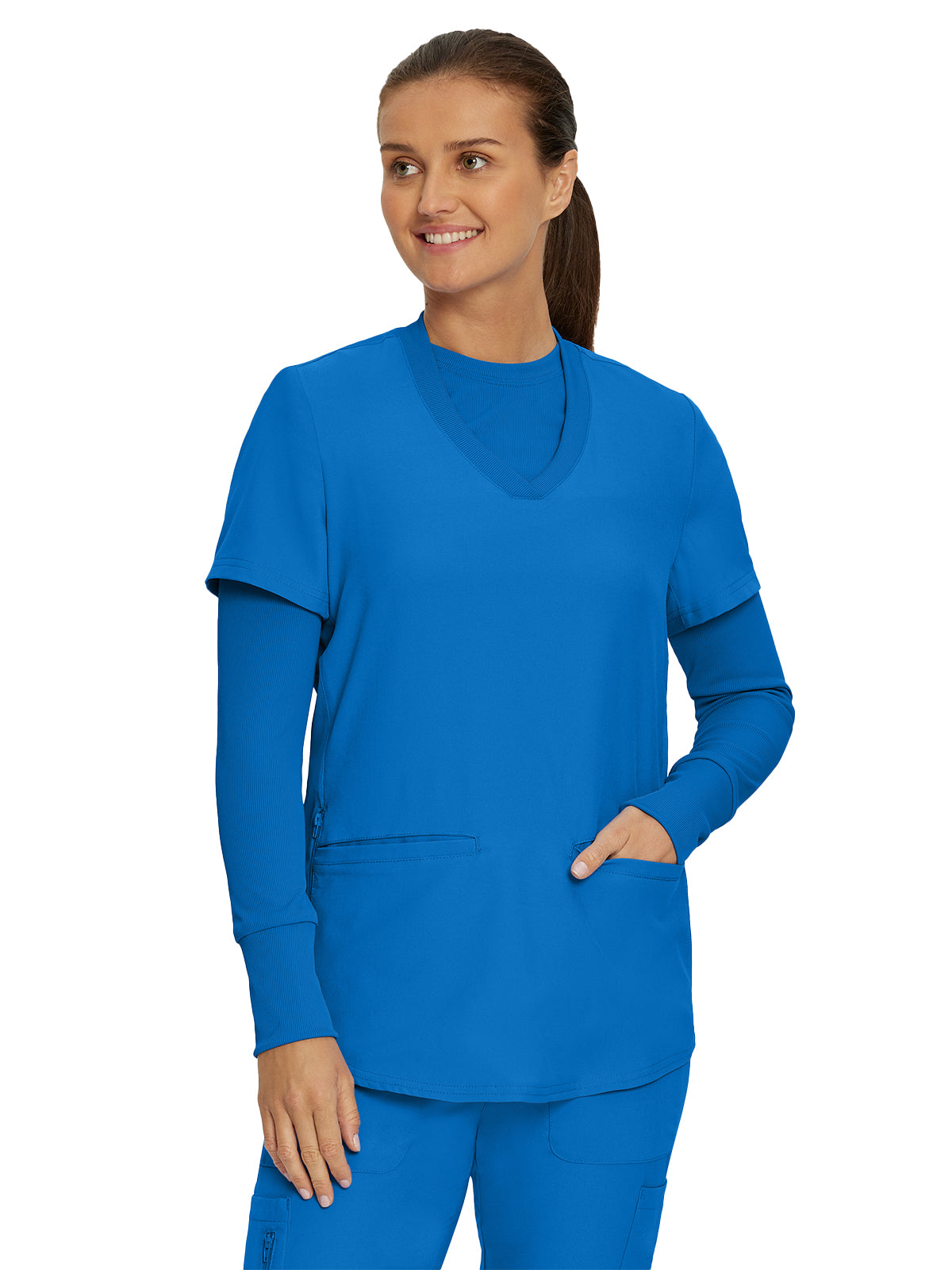 Women's 1-Pocket Long-Sleeve Crew Neck Underscrub Tee