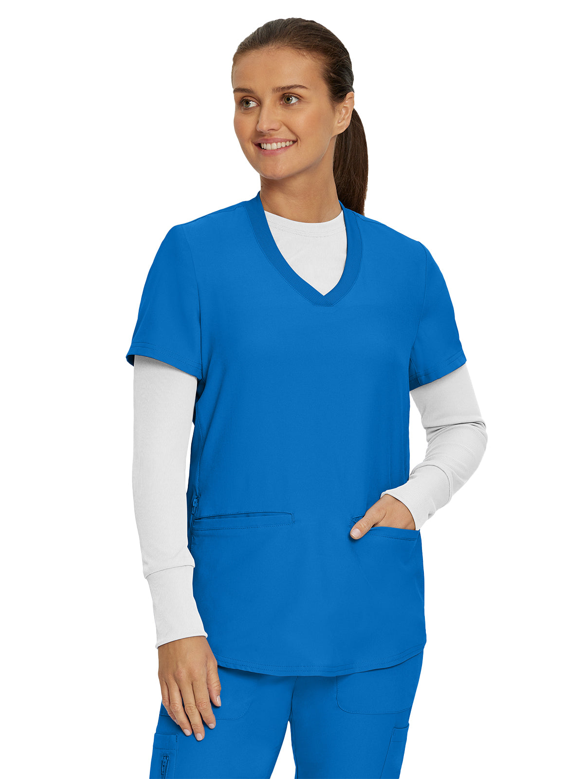 Women's 1-Pocket Long-Sleeve Crew Neck Underscrub Tee