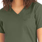 Women's 2-Pocket Back Princess Seamed V-Neck Top - LT107 - Olive Moss