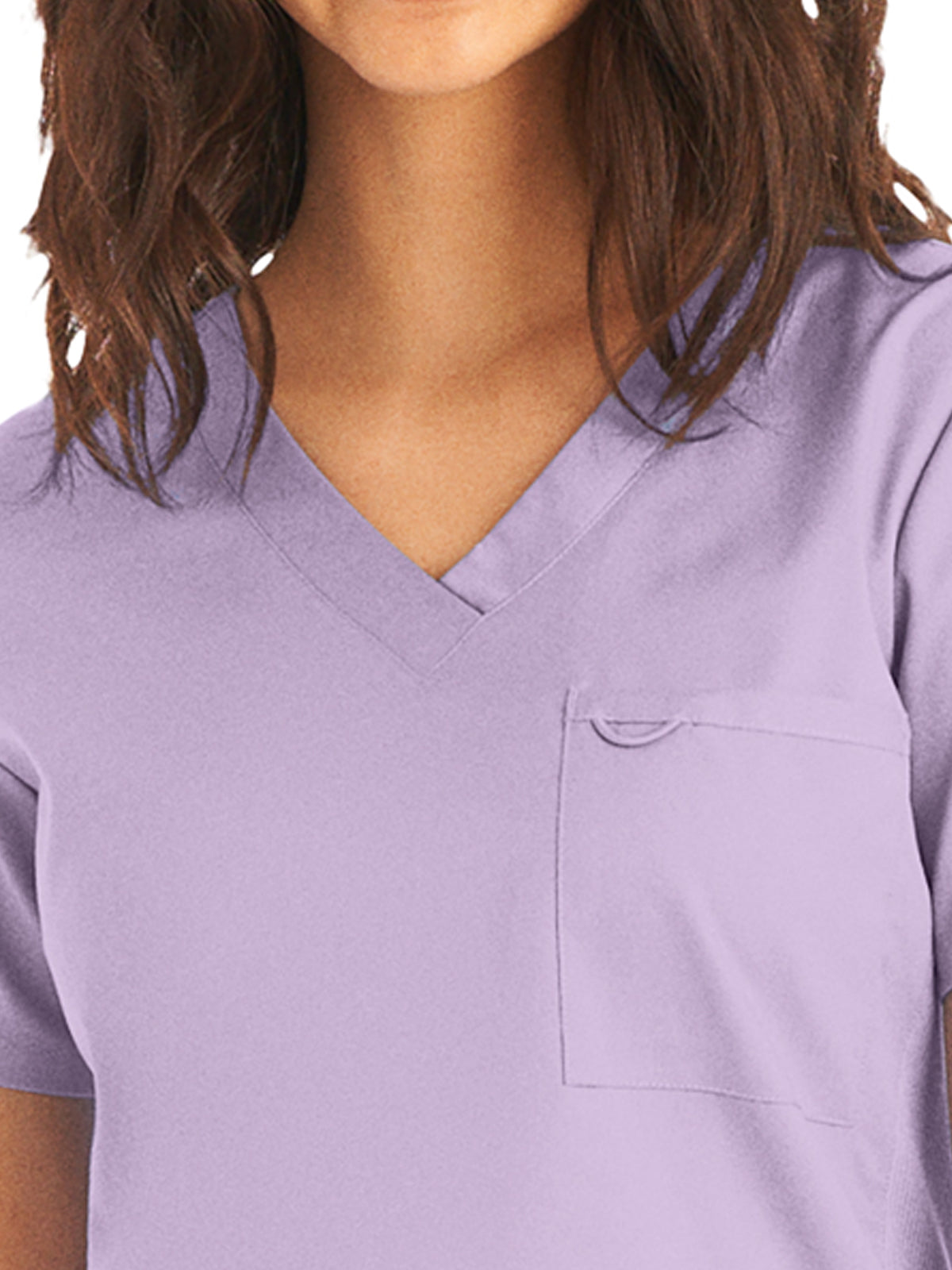 Women's 2-Pocket Back Princess Seamed V-Neck Scrub Top