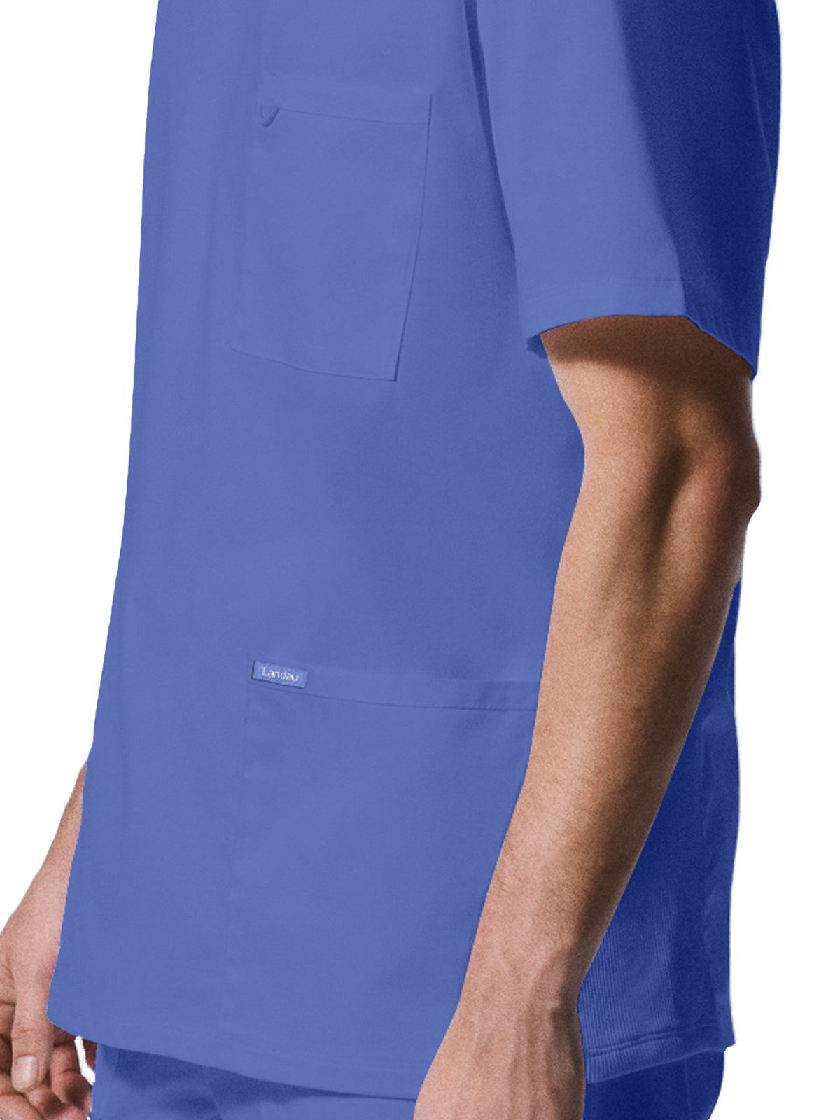 Men's 4-Pocket Back Yoke V-Neck Scrub Top