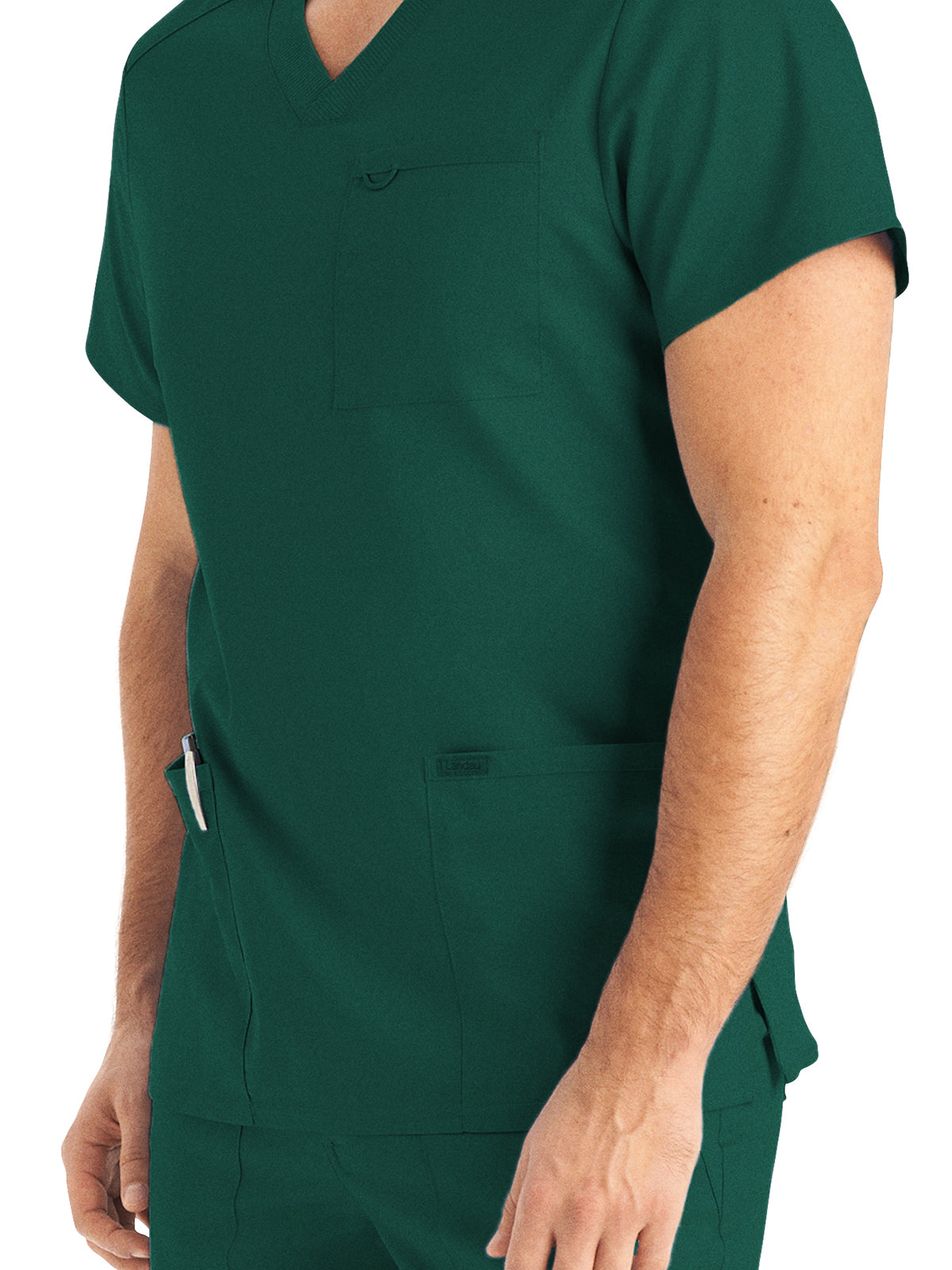 Men's 4-Pocket Back Yoke V-Neck Scrub Top