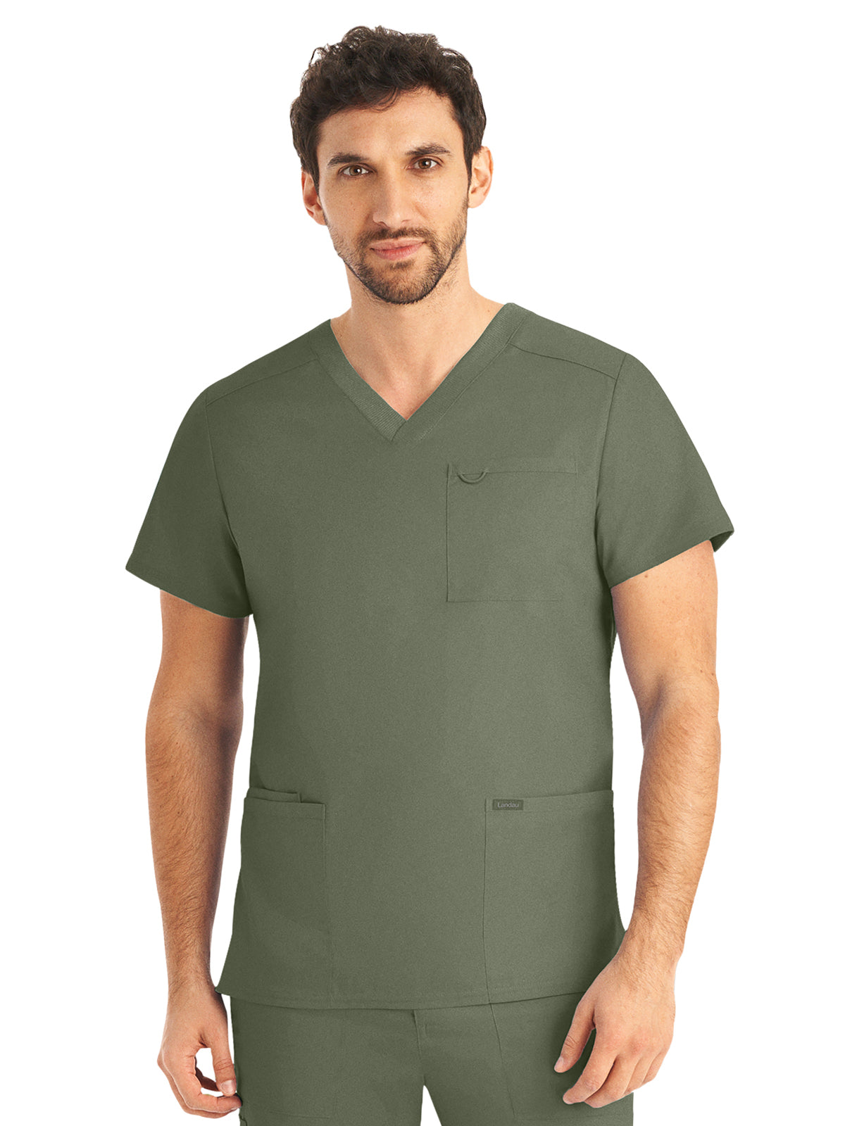 Men's 4-Pocket Back Yoke V-Neck Top