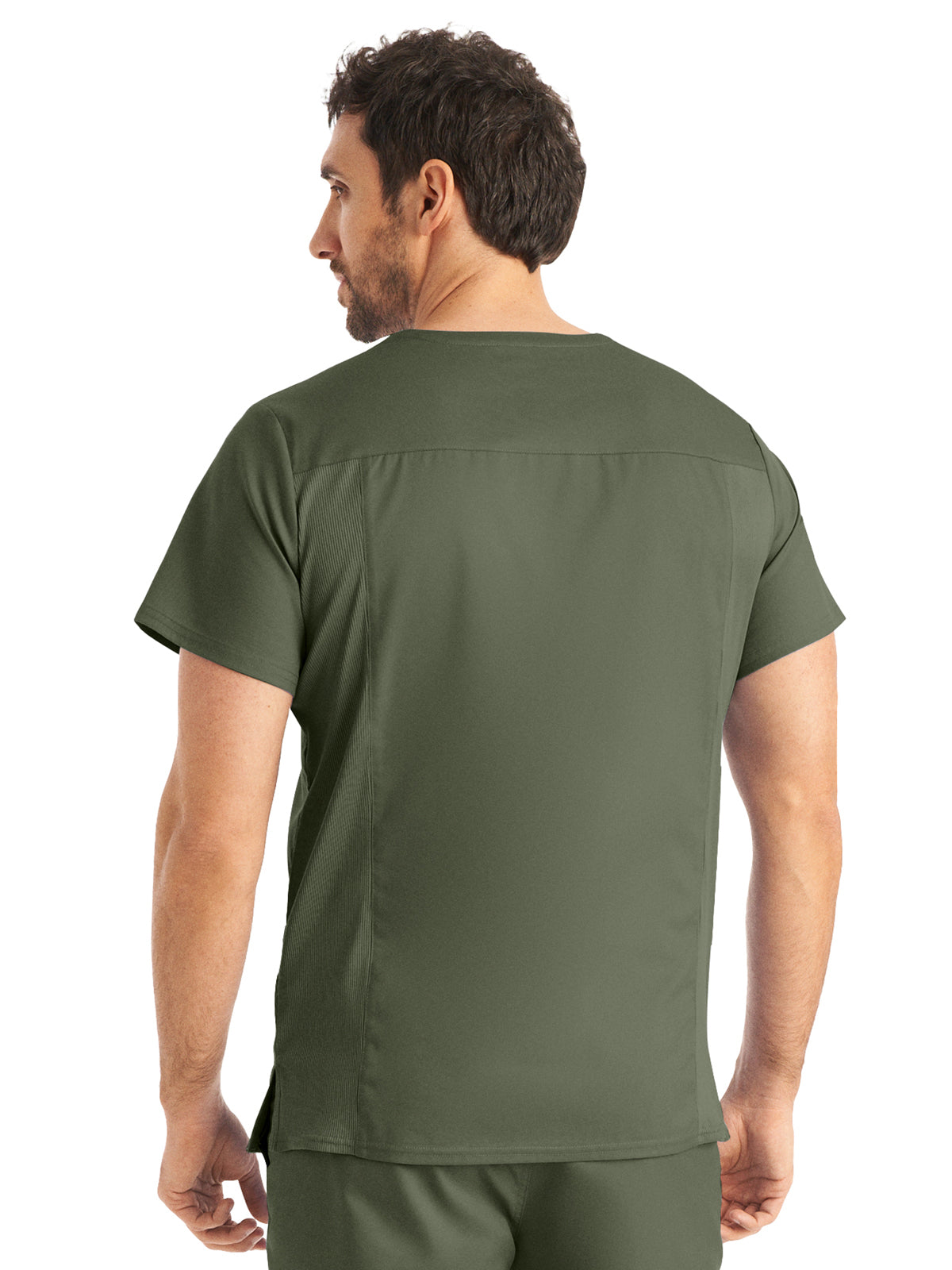 Men's 4-Pocket Back Yoke V-Neck Top