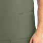 Men's 4-Pocket Back Yoke V-Neck Top - LT109 - Olive Moss
