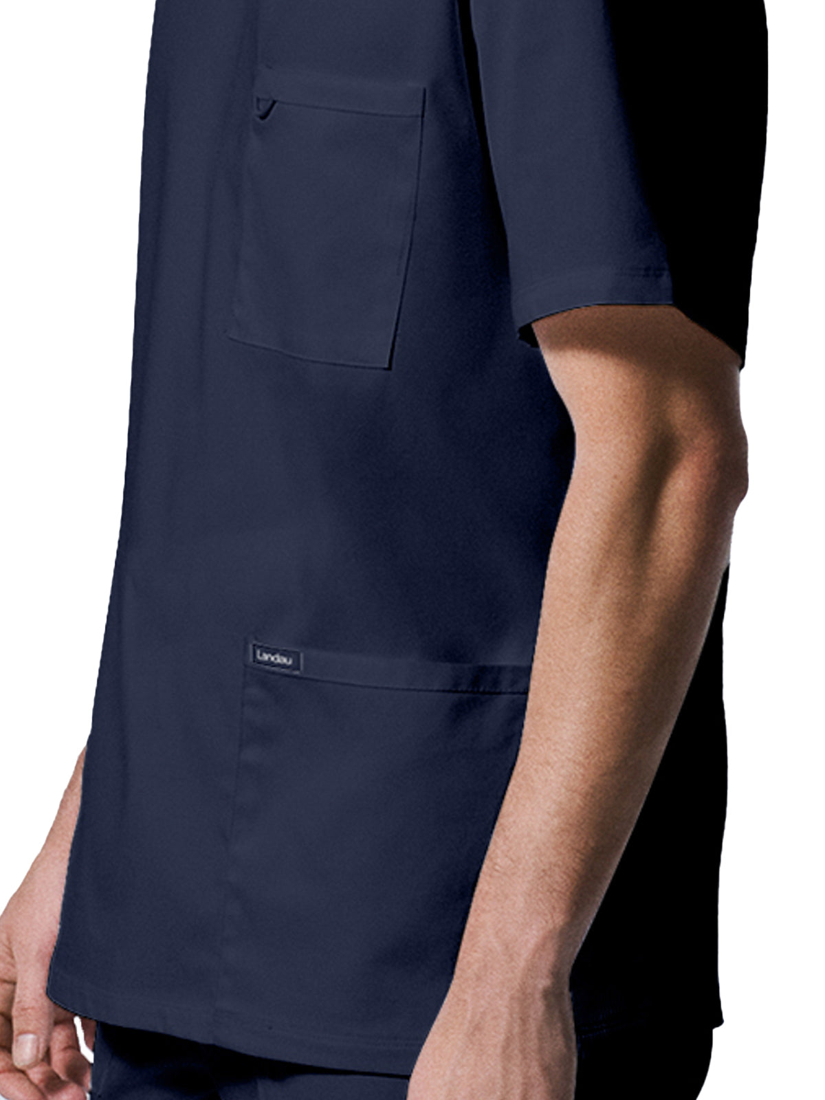 Men's 4-Pocket Back Yoke V-Neck Scrub Top