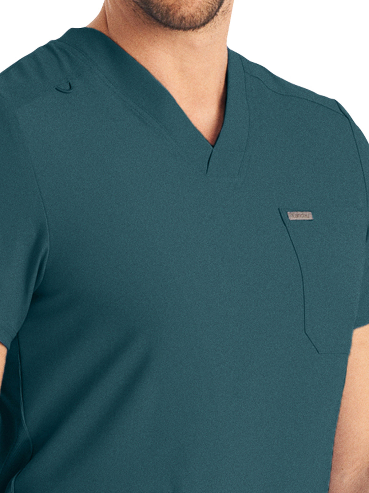 Men's 4-Pocket Back Yoke V-Neck Top