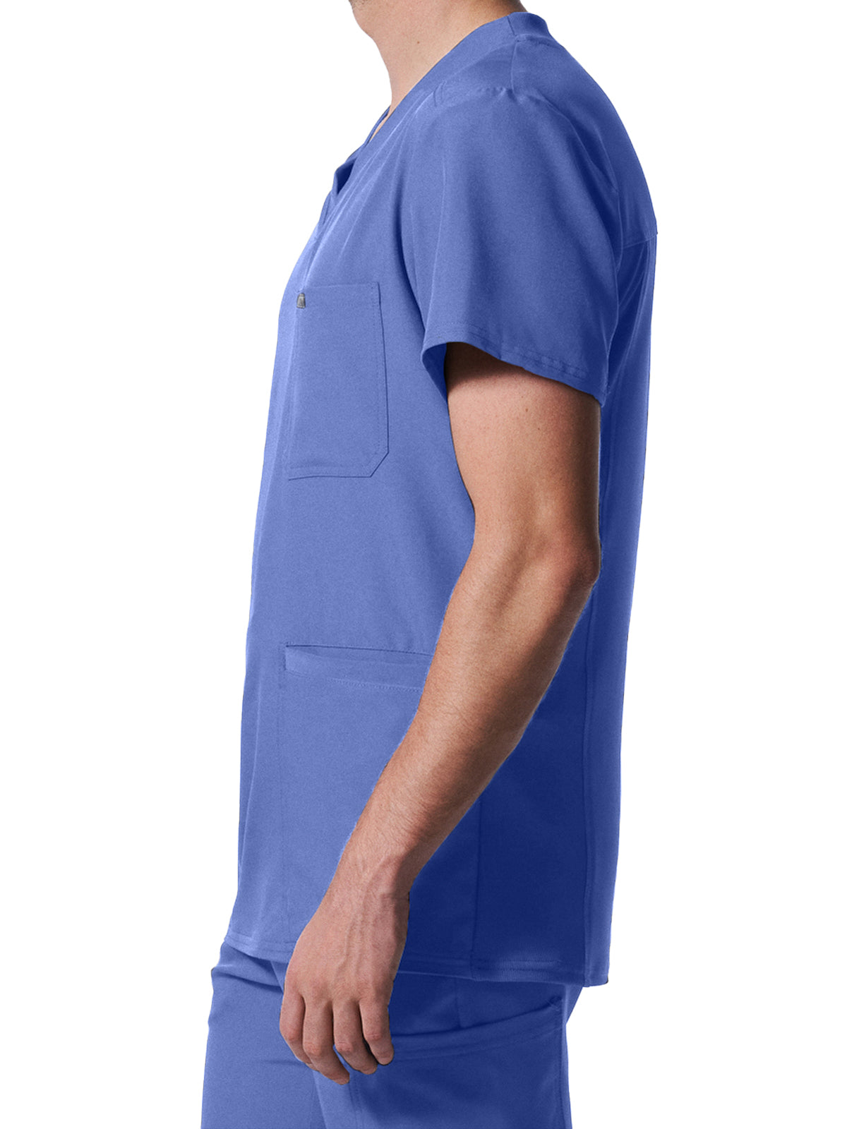 Men's 4-Pocket Back Yoke V-Neck Scrub Top