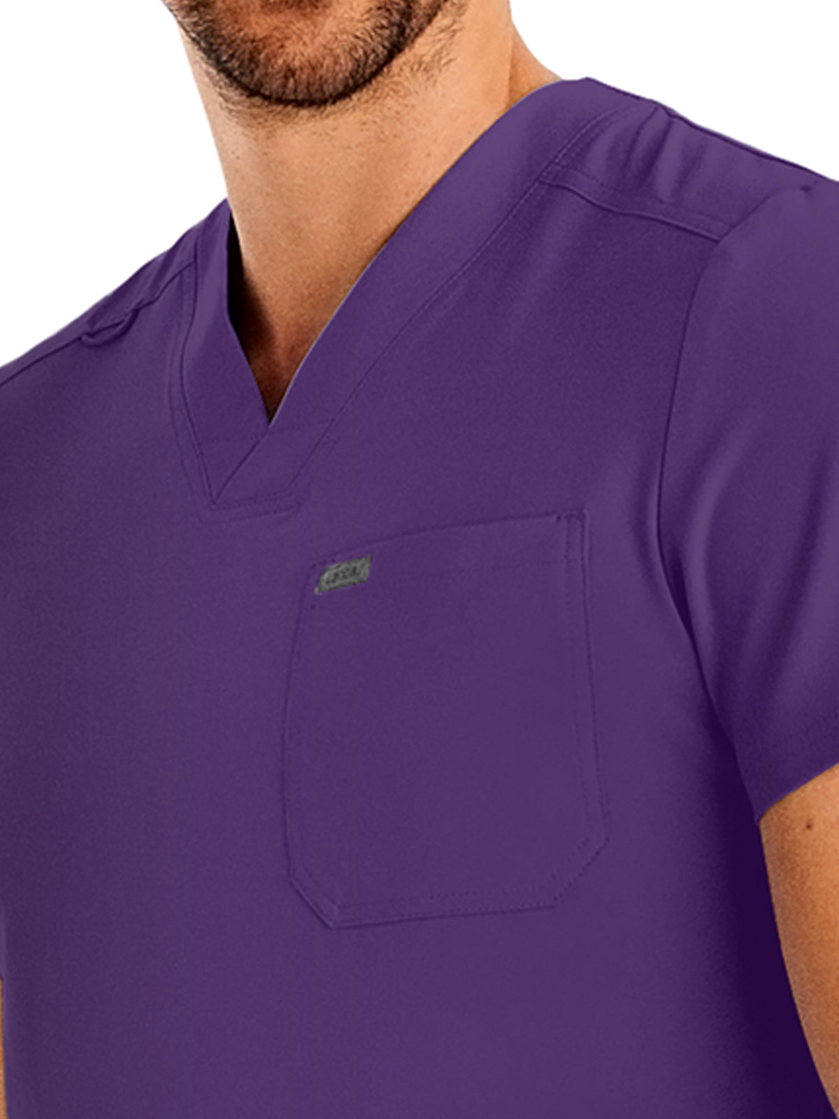 Men's 4-Pocket Back Yoke V-Neck Top