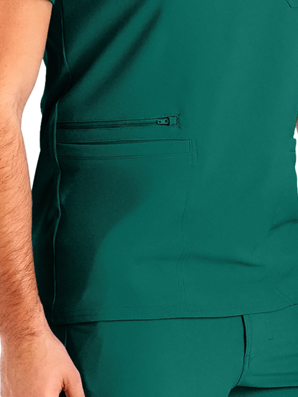 Men's 4-Pocket Back Yoke V-Neck Scrub Top