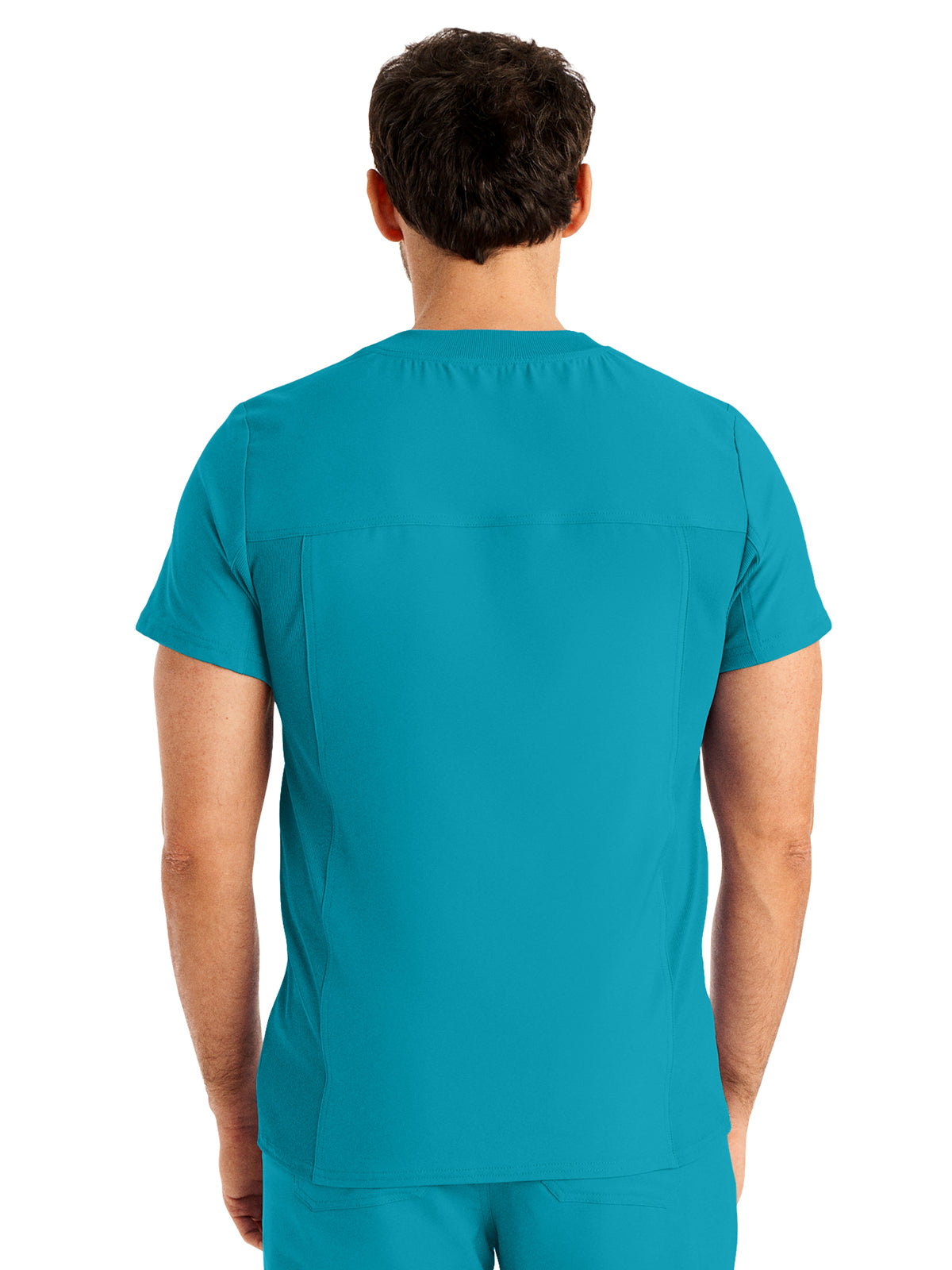 Men's 4-Pocket Back Yoke V-Neck Scrub Top