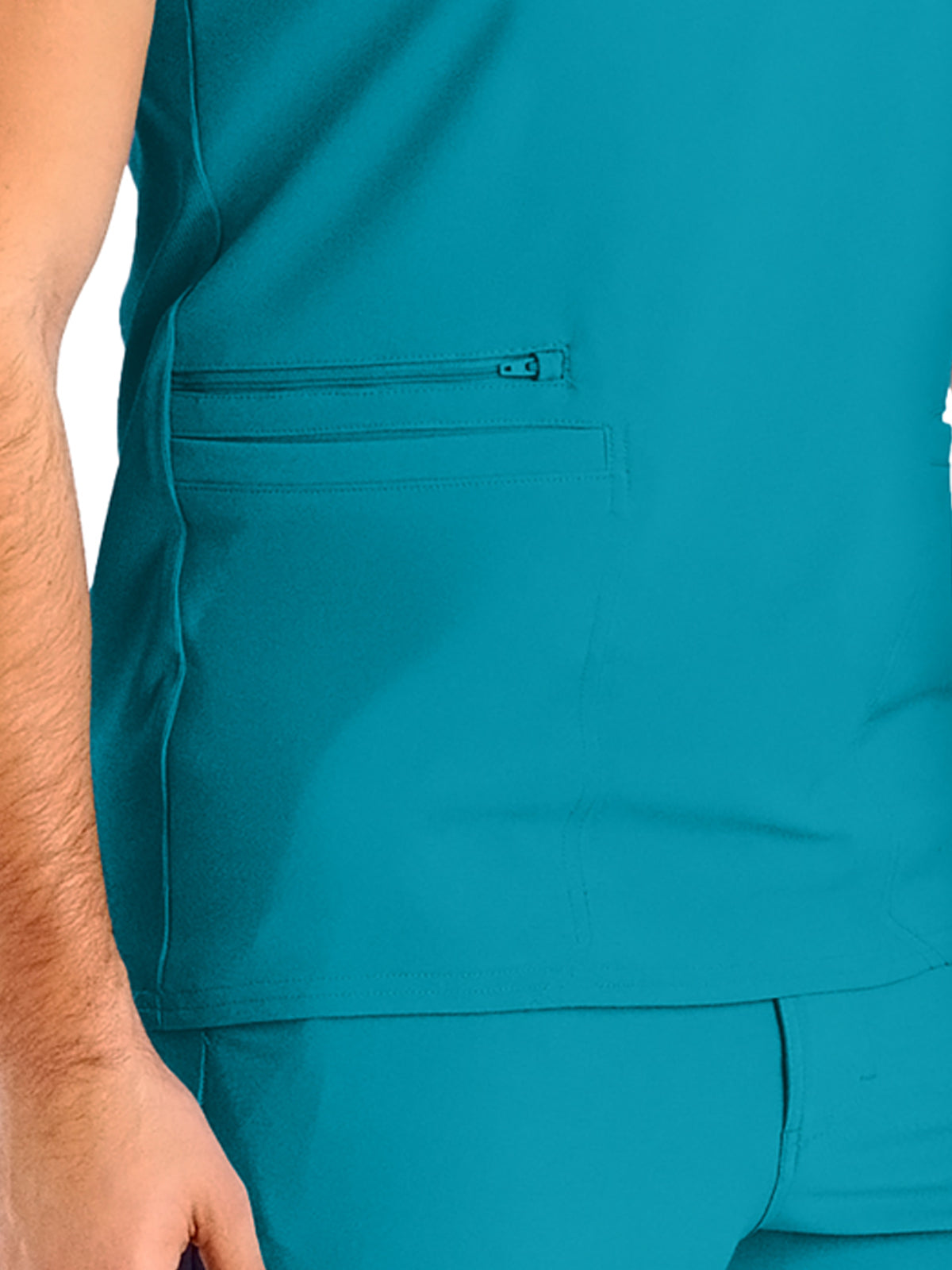 Men's 4-Pocket Back Yoke V-Neck Scrub Top