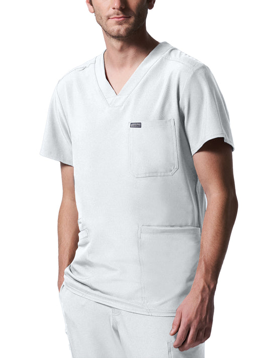 Men's 4-Pocket Back Yoke V-Neck Scrub Top