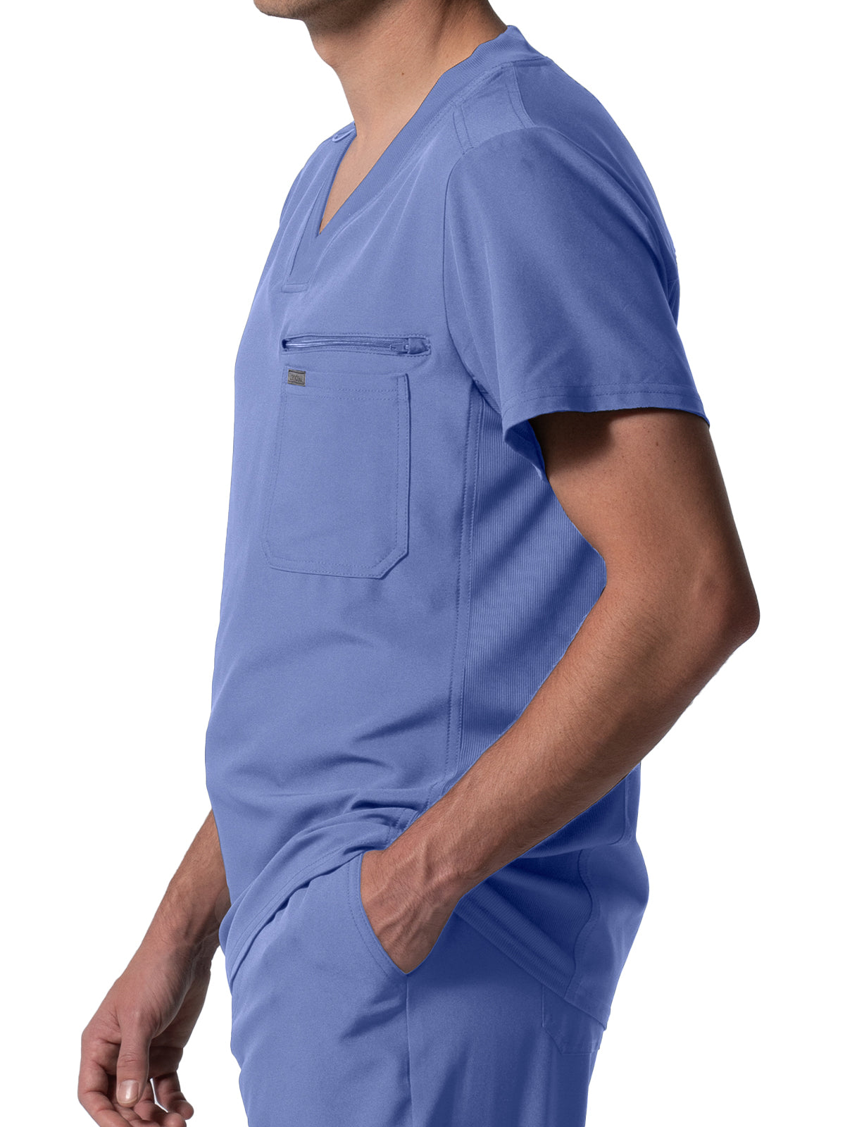 Men's 2-Pocket Tuckable V-Neck Scrub Top