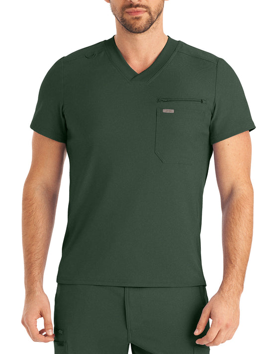 Men's 2-Pocket Tuckable V-Neck Scrub Top