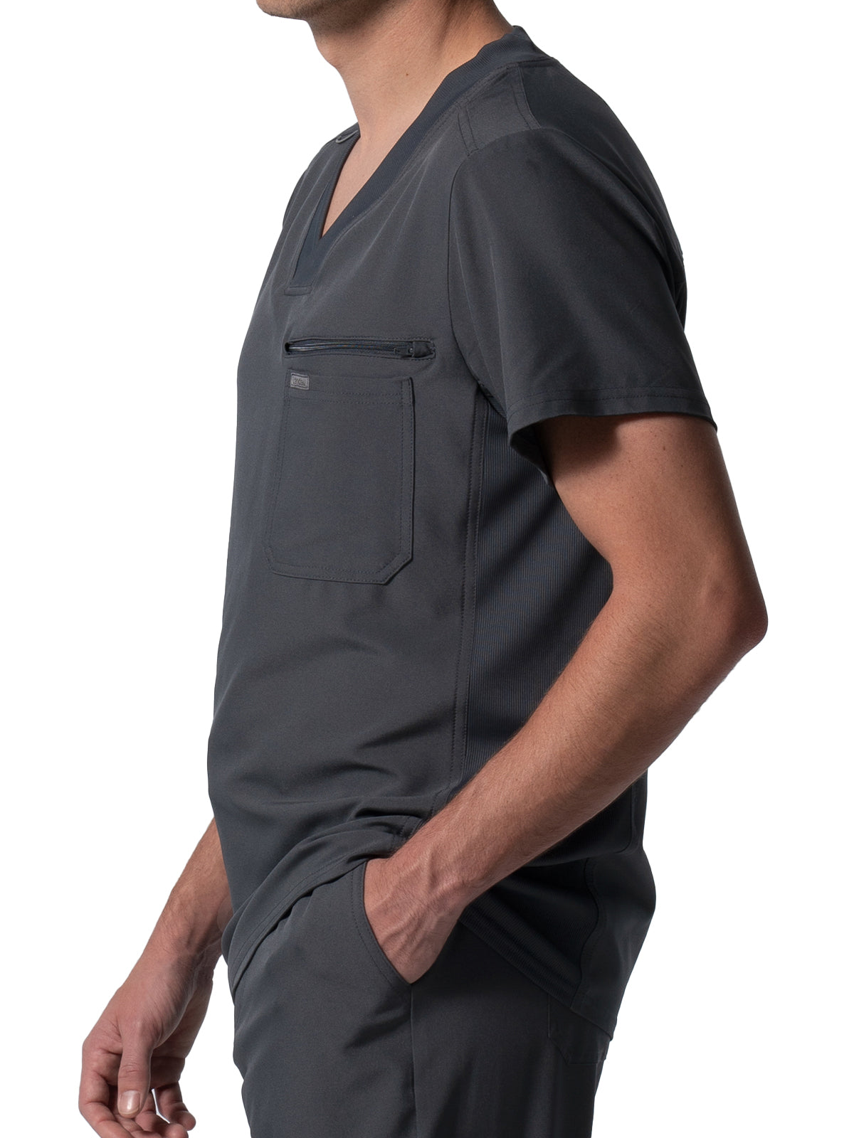 Men's 2-Pocket Tuckable V-Neck Scrub Top