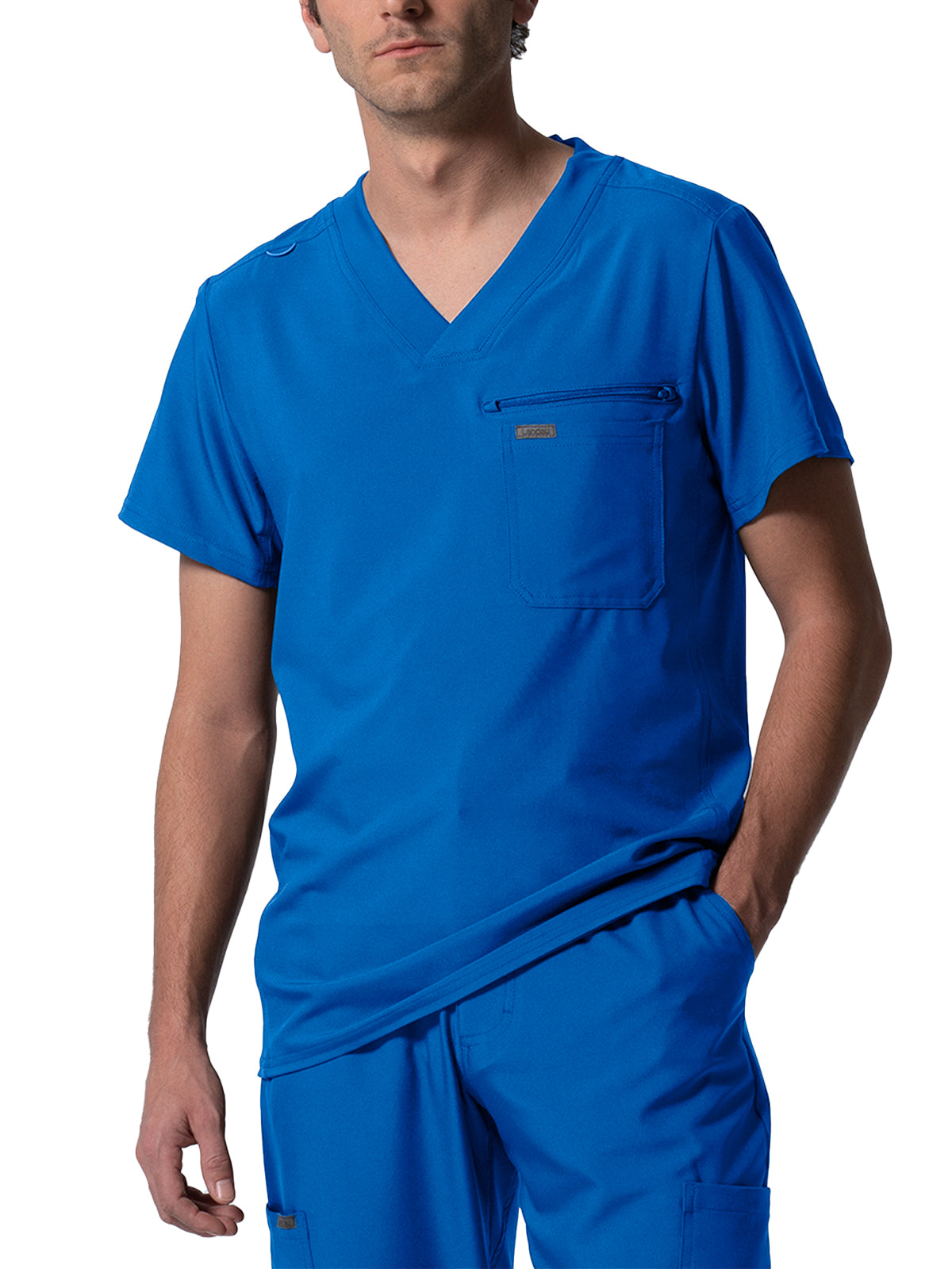 Men's 2-Pocket Tuckable V-Neck Scrub Top