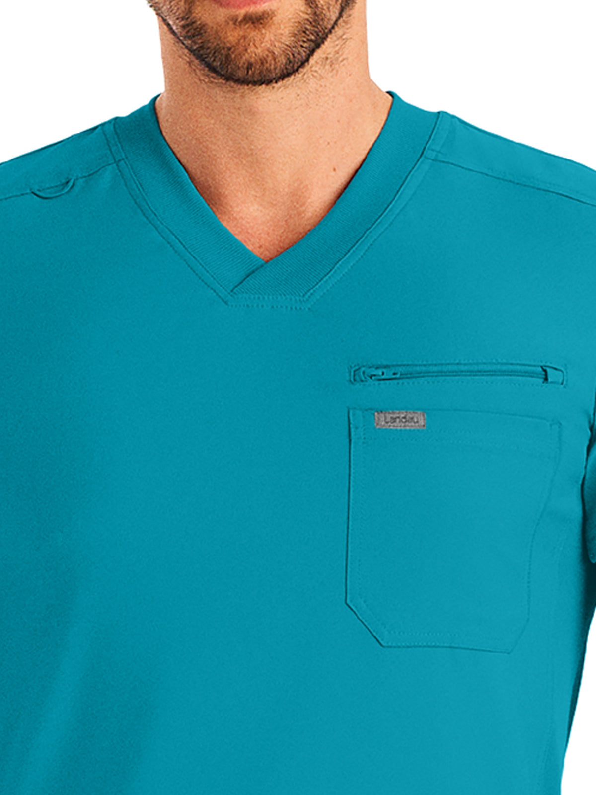 Men's 2-Pocket Tuckable V-Neck Scrub Top