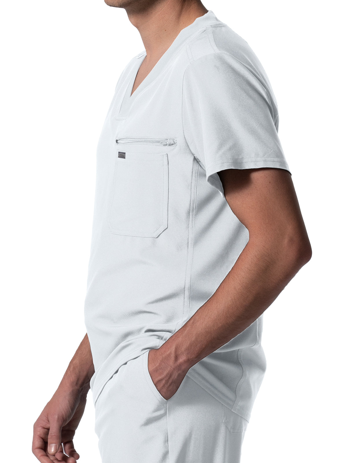 Men's 2-Pocket Tuckable V-Neck Scrub Top