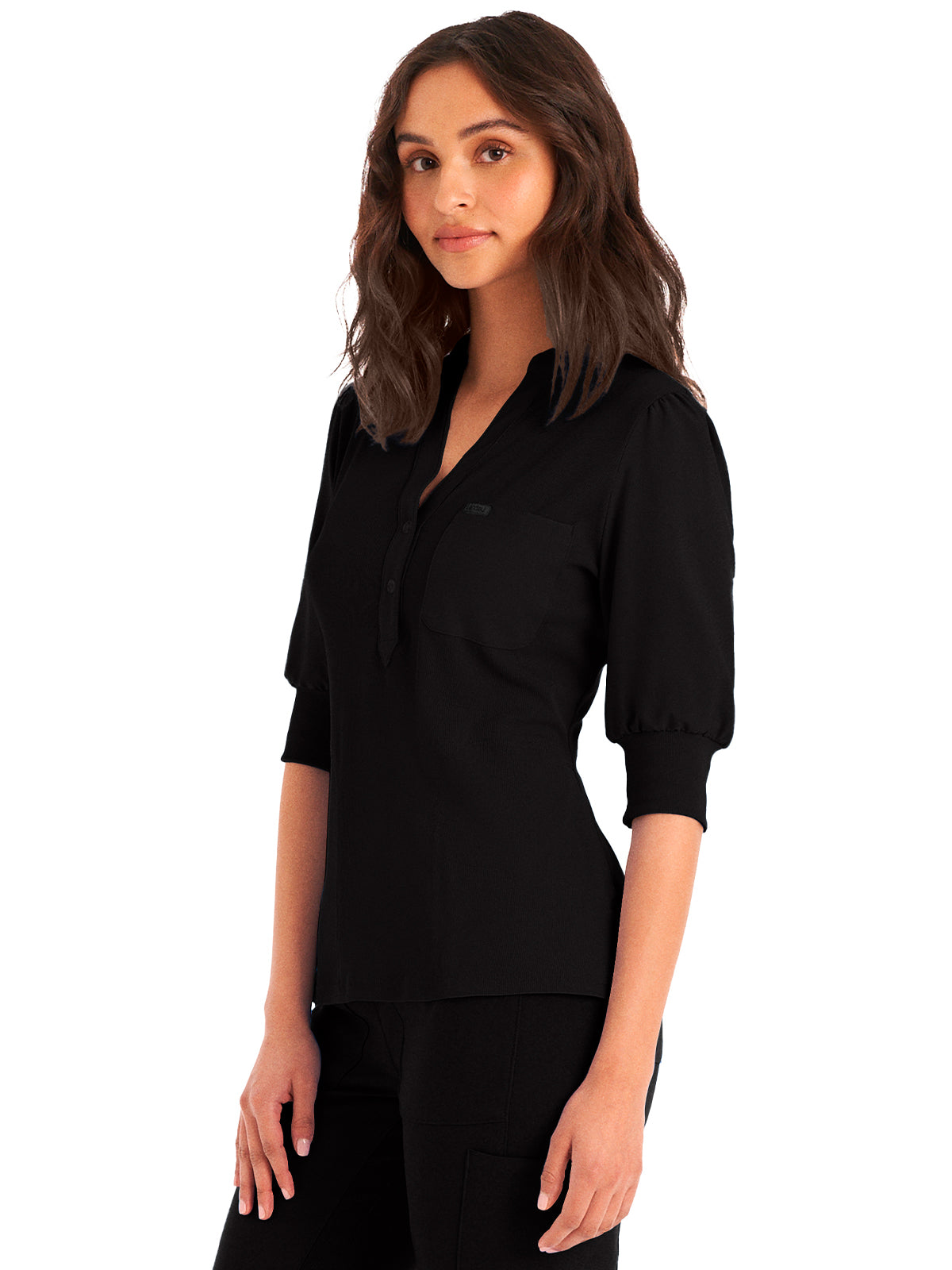 Women's 3-Pocket Y-Neck Top