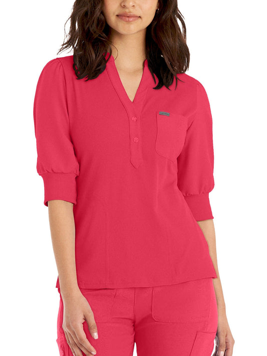 Women's 3-Pocket Y-Neck Top