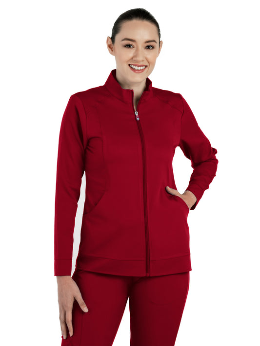 Women's Mandarin Collar Scrub Jacket