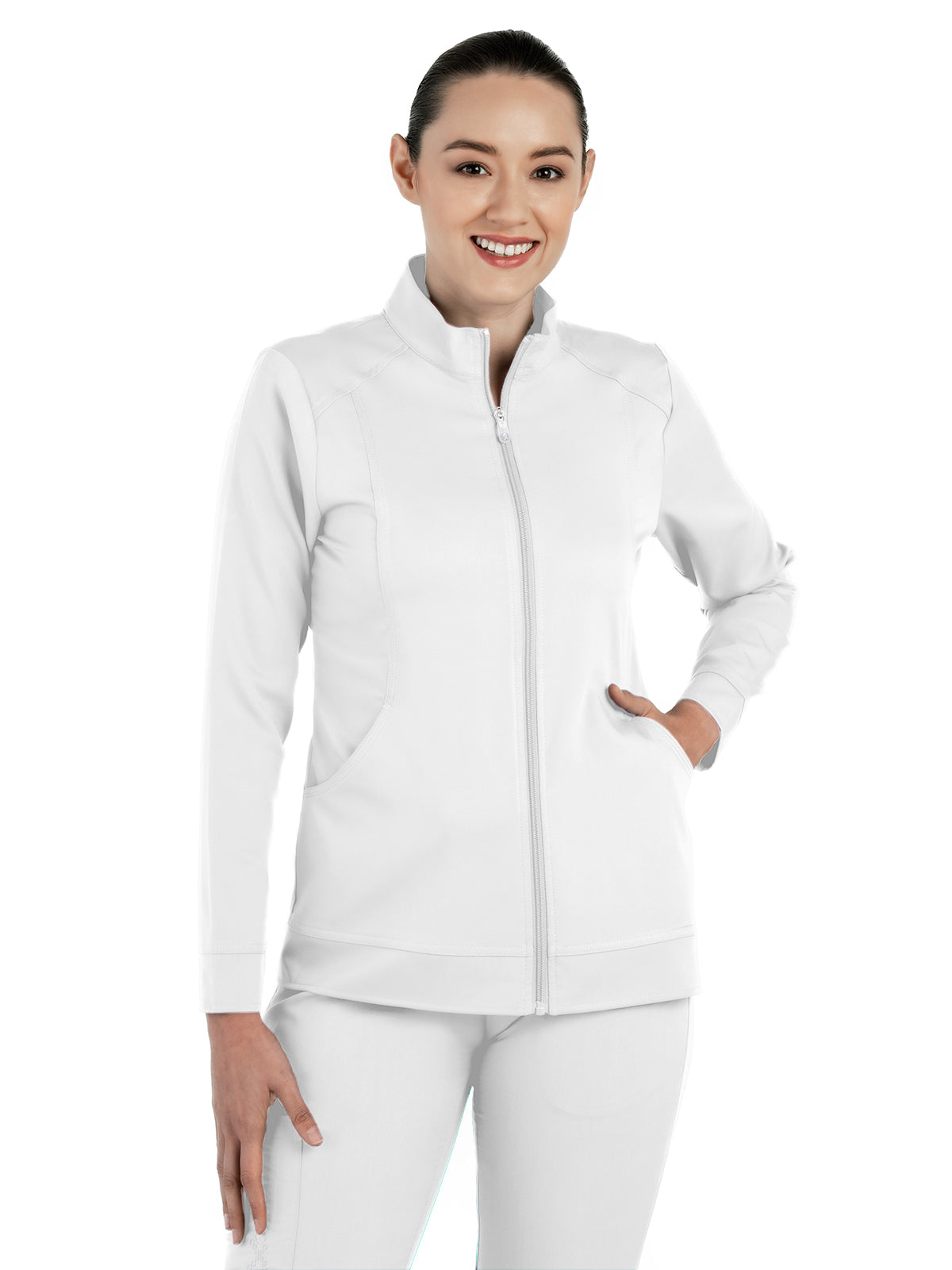 Women's Mandarin Collar Scrub Jacket