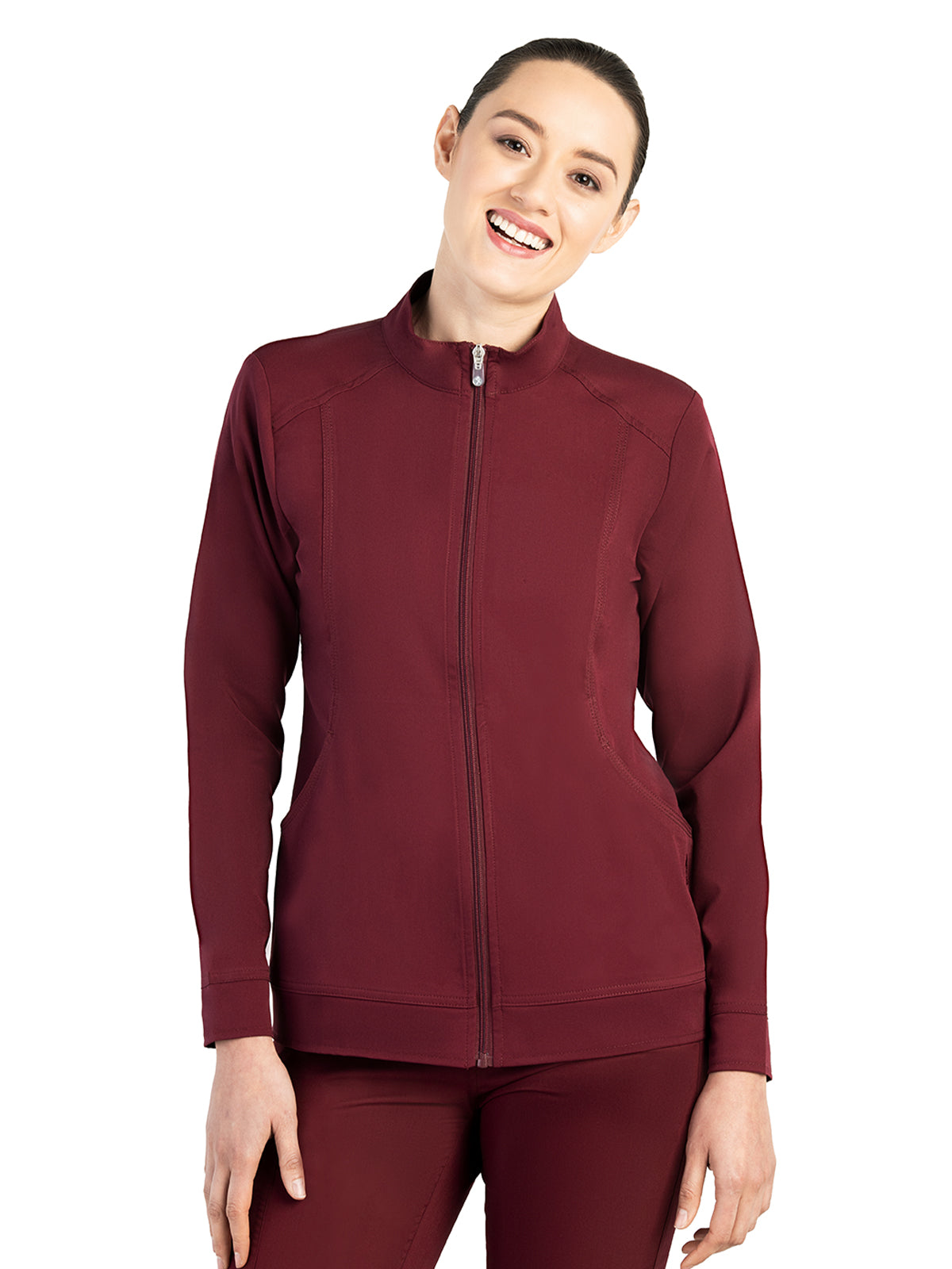 Women's Mandarin Collar Scrub Jacket