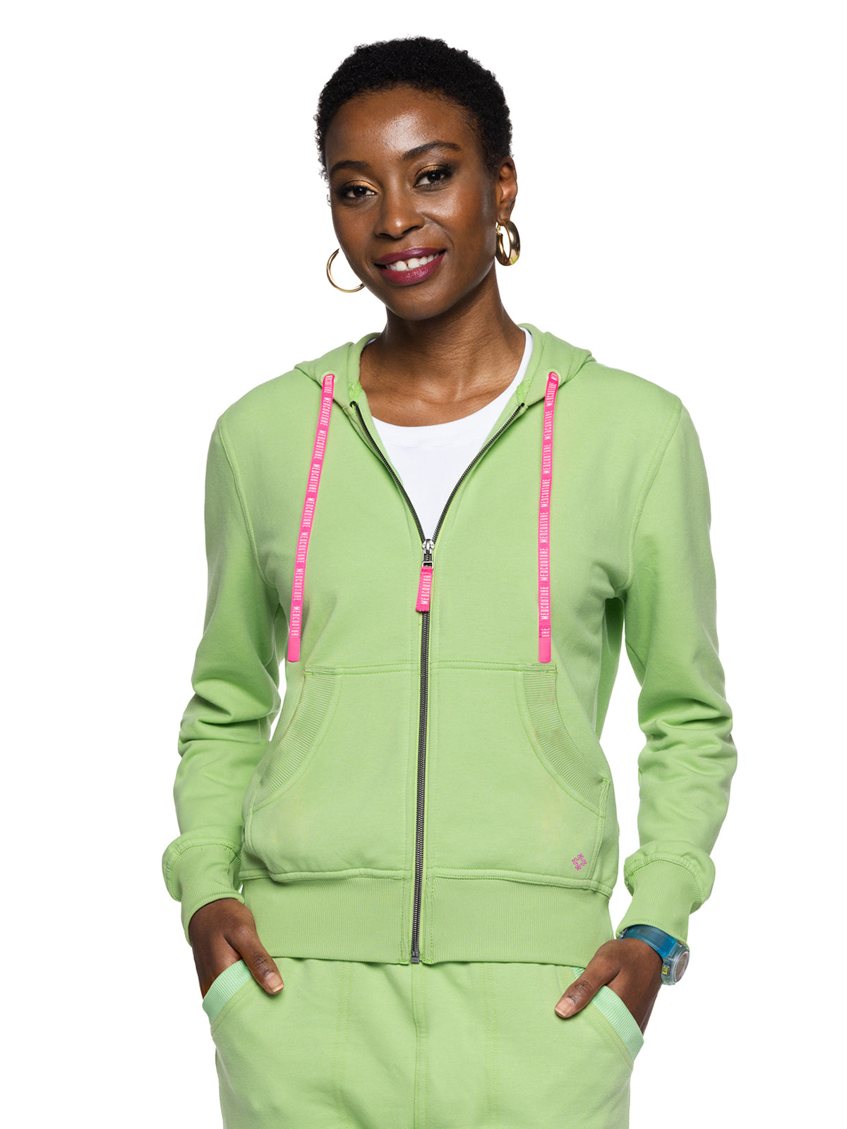 Women's 2-Pocket Zip Front Hoodie Sweatshirt