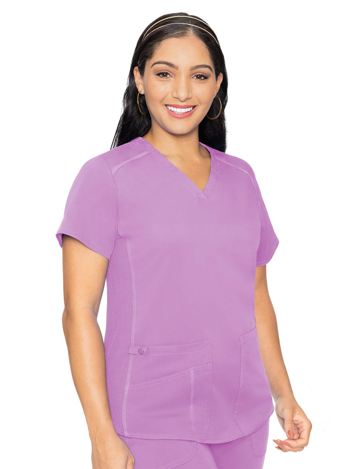 Women's 4-Pocket V-Neck Shirttail Top