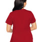 Women's 4-Pocket V-Neck Shirttail Top - 7459 - Red