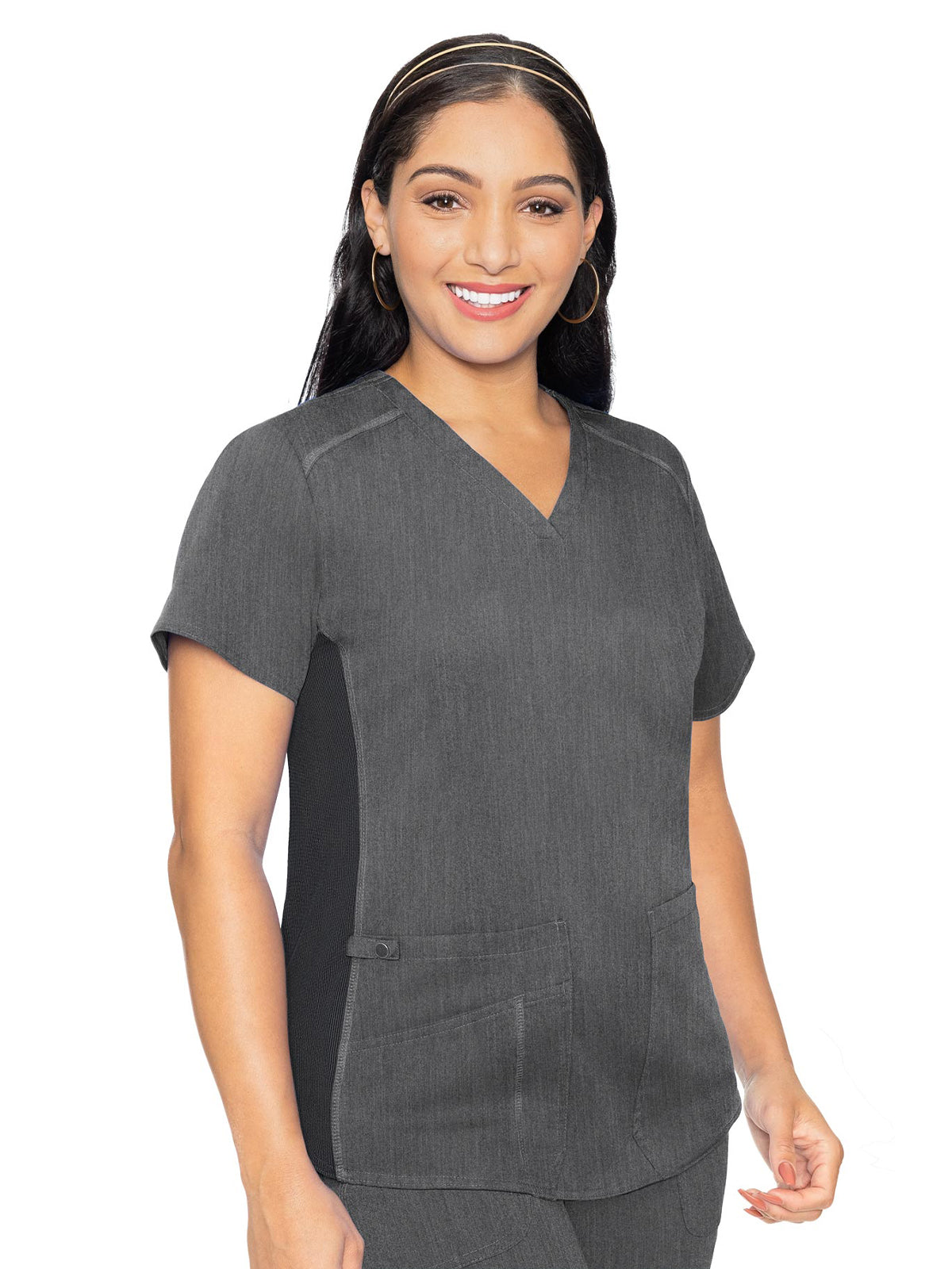 Women's 4-Pocket V-Neck Shirttail Top