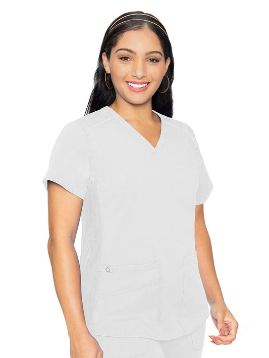 Women's 4-Pocket V-Neck Shirttail Top