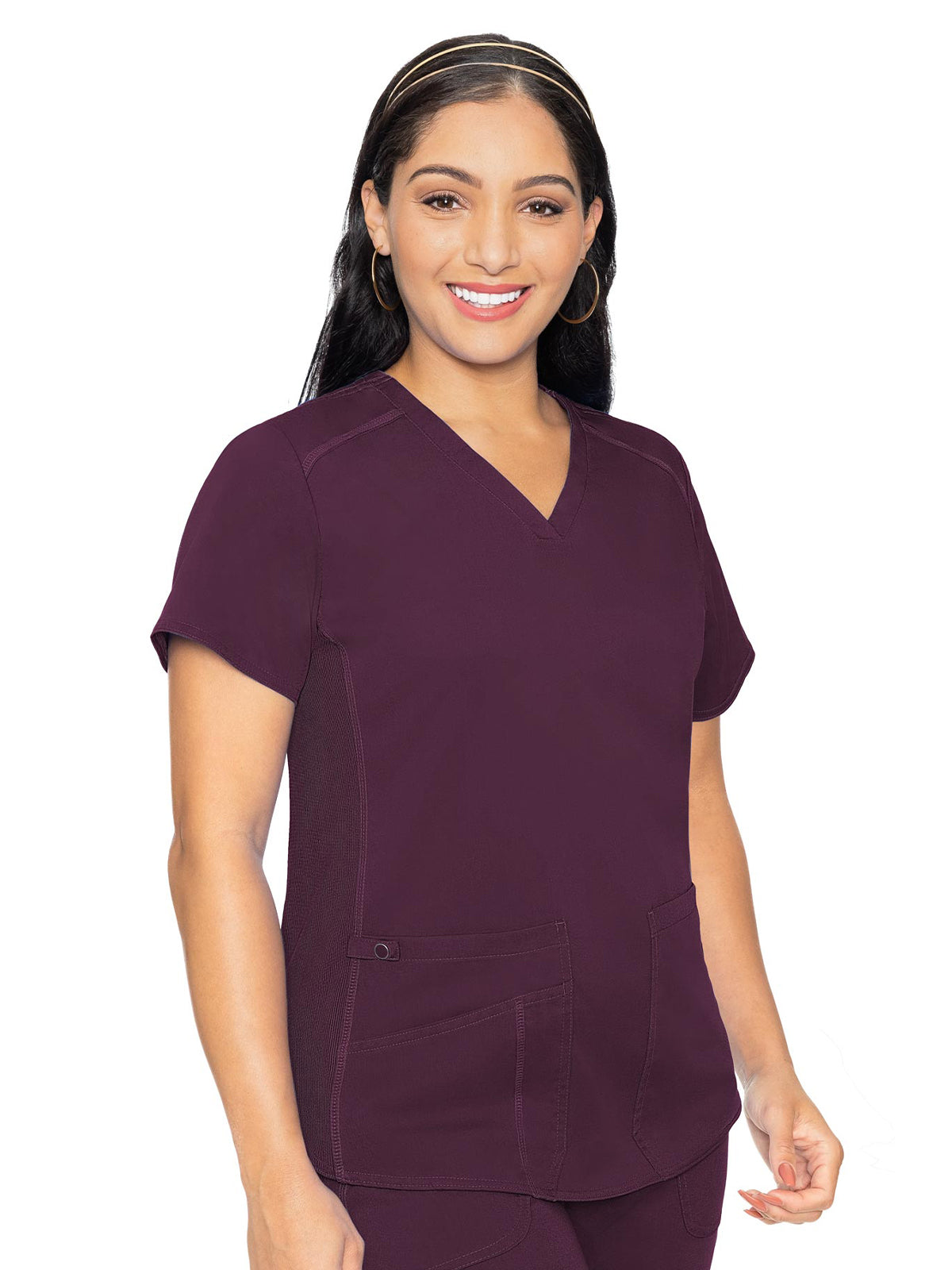 Women's 4-Pocket V-Neck Shirttail Top