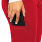Women's 5-Pocket Rib-Knit Waistband Pant - 7710 - Red