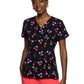 Women's 2-Pocket V-Neck Print Top