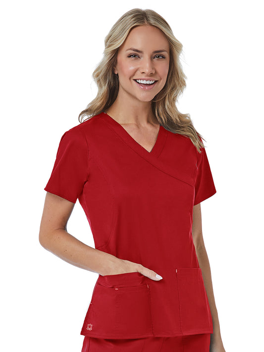 Women's Four-Pocket Mock Wrap Top