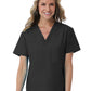 Unisex One-Pocket V-Neck Top - 1706 - Black