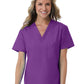 Unisex One-Pocket V-Neck Top - 1706 - Eggplant
