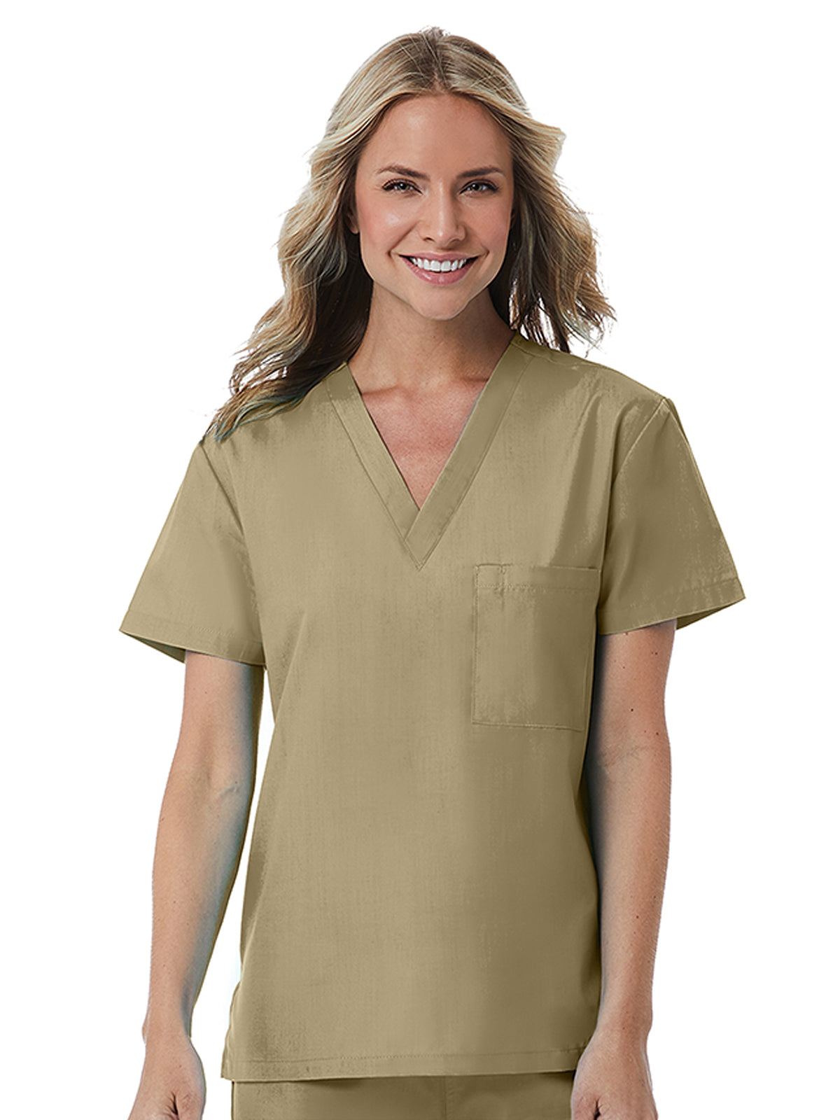 Unisex One-Pocket V-Neck Top