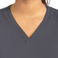 Women's Two-Pocket Tulip-Neck Top - 20302 - Pewter