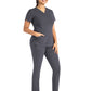 Women's Two-Pocket Tulip-Neck Top - 20302 - Pewter
