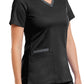 Women's Three-Pocket Heather Neck Band Top - 3502 - Black